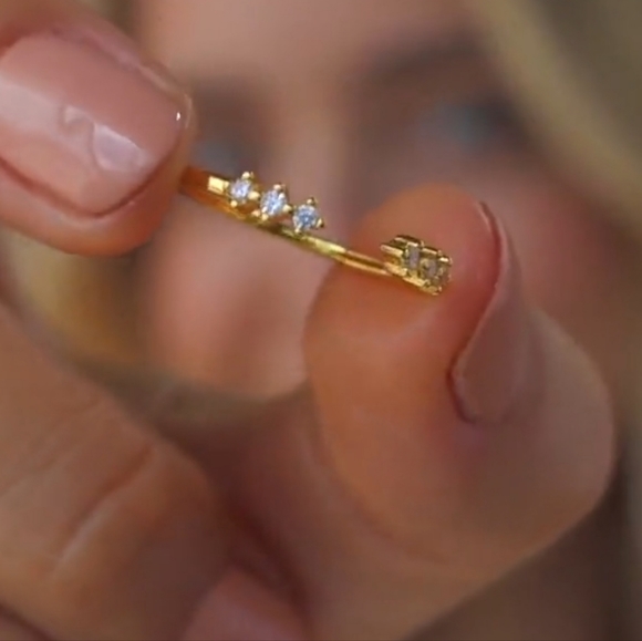 NWT Caitlyn Minimalist Gold Open Stacking Ring - Picture 5 of 5